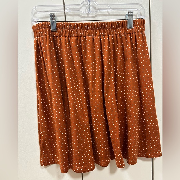 French Grey Rust and White Polka Dot Skirt - Picture 3 of 5